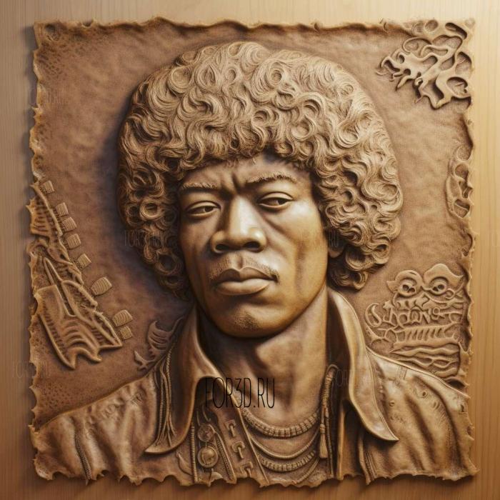 jimi hendrix 2 stl model for CNC